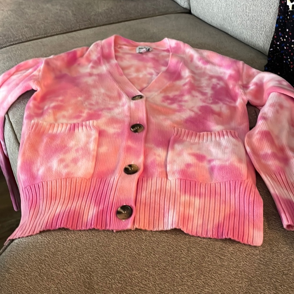 Juicy couture tie-dye cardigan.